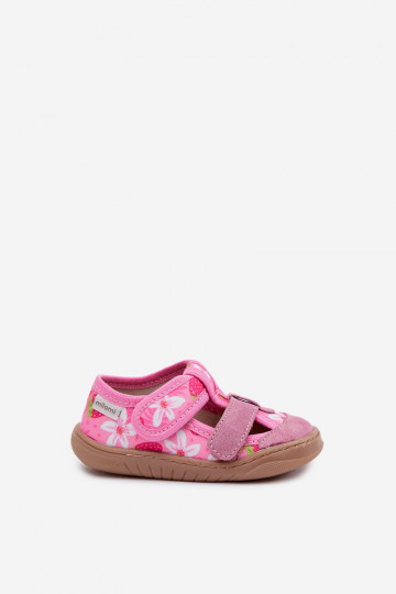 Milami roze meisjes slippers met aardbeien Lumi 2