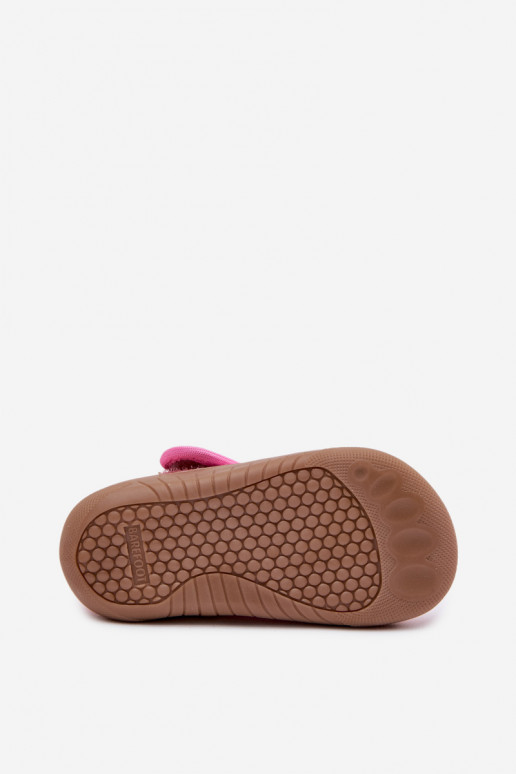 Slippers Barefoot Kinderen Vlinders met hartjes met zelfklevende bevestigingsmiddelen Milami roze Talirae