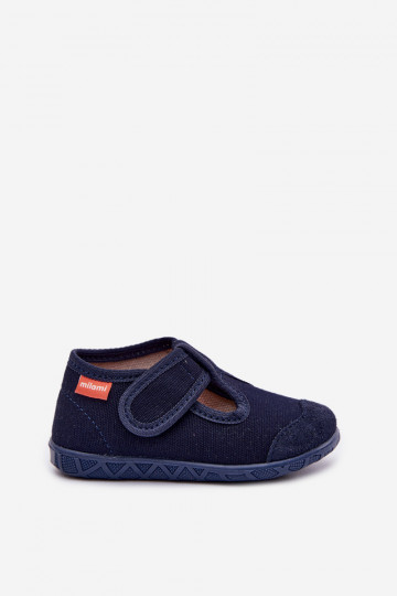 Slippers Milami voor kinderen met klittebandsluiting donkerblauw Jasimrra 2