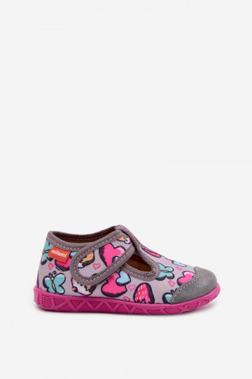 Slippers Milami voor kinderen met klittebandsluiting grijs Jasimrra 2