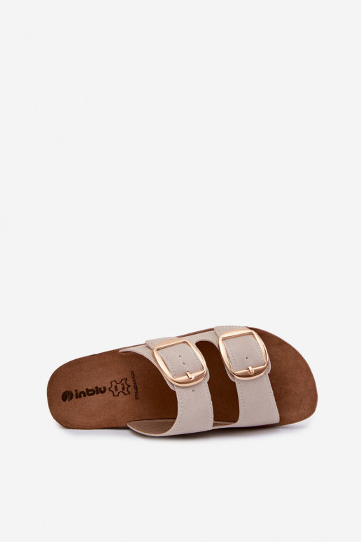 Damespantoffels Ze gouden kleurmi met gespenmi Inblu CP000061 beige