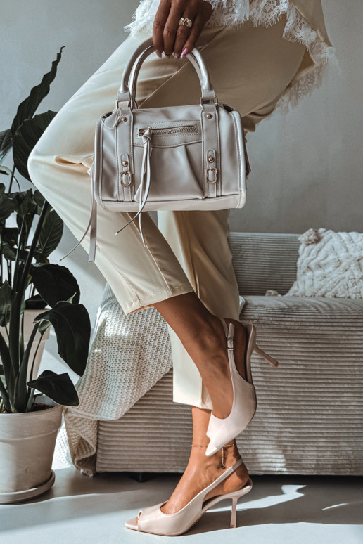 Dames sandalen met dunne hakken beige Sevina