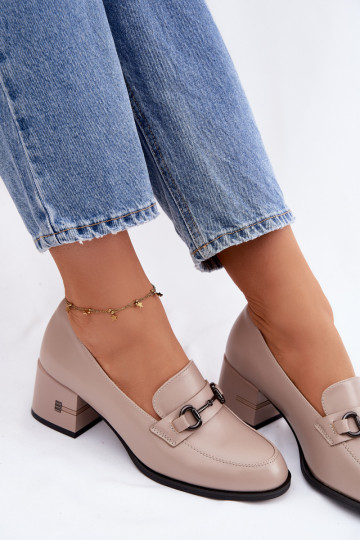 Leer schoenen Dames met hakken Vinceza 18116 beige 2