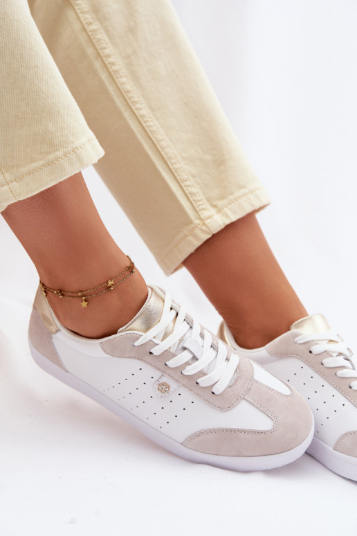 Sneakers model schoenen DamesOpturalnej Skóry S.Barski LR61-7091 Initte kleur