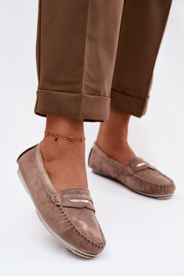 gelijk aan dames mocassinsOpturalnego van suèdeu S.Barski LR61-7029 bruine kleur