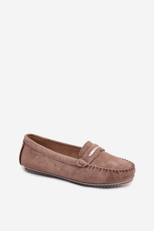gelijk aan dames mocassinsOpturalnego van suèdeu S.Barski LR61-7029 bruine kleur