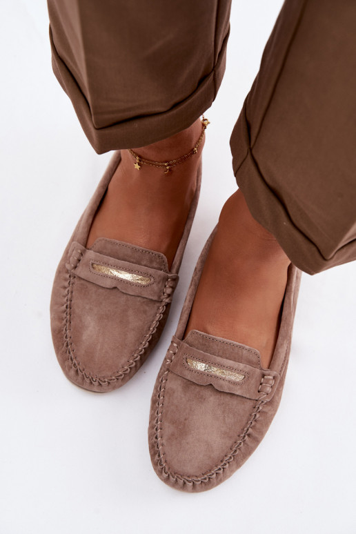 gelijk aan dames mocassinsOpturalnego van suèdeu S.Barski LR61-7029 bruine kleur