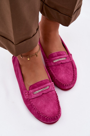 Vlakke dames mocassins van natuurlijk suède S.Barski LR61-7029 roze 2