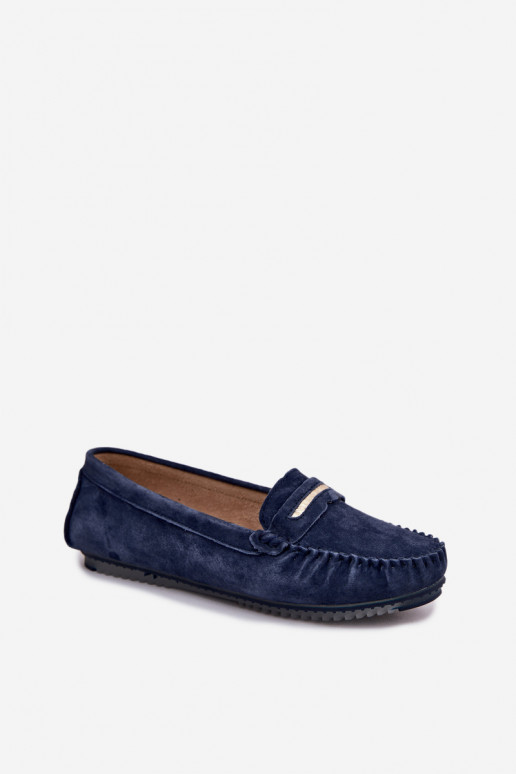 gelijk aan dames mocassinsOpturalnego van suèdeu S.Barski LR61-7029 donkerblauIn