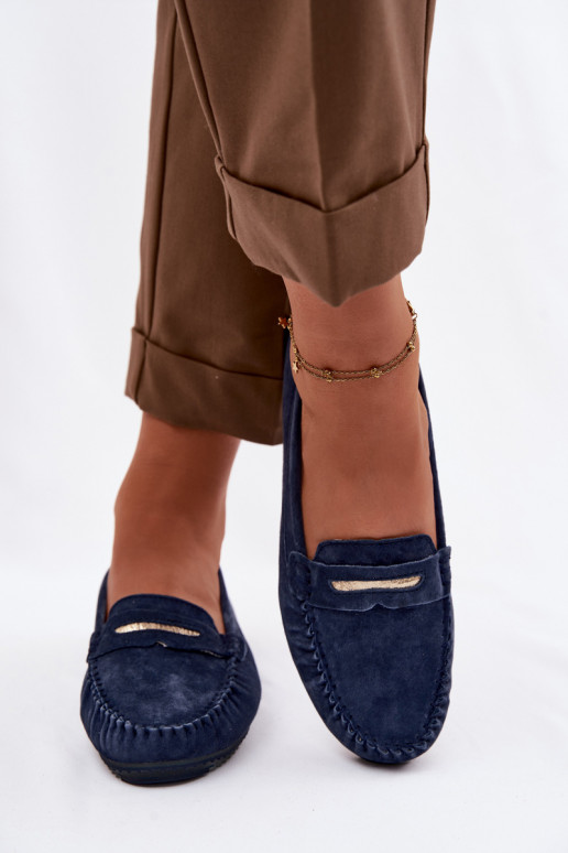 gelijk aan dames mocassinsOpturalnego van suèdeu S.Barski LR61-7029 donkerblauIn