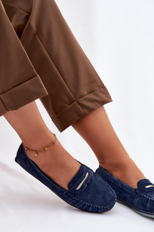 gelijk aan dames mocassinsOpturalnego van suèdeu S.Barski LR61-7029 donkerblauIn