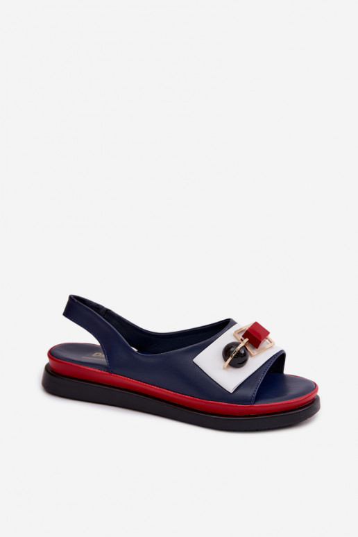 Dames sandalen Dames met ornamenten D&A GR61-5932 donkerblauIn