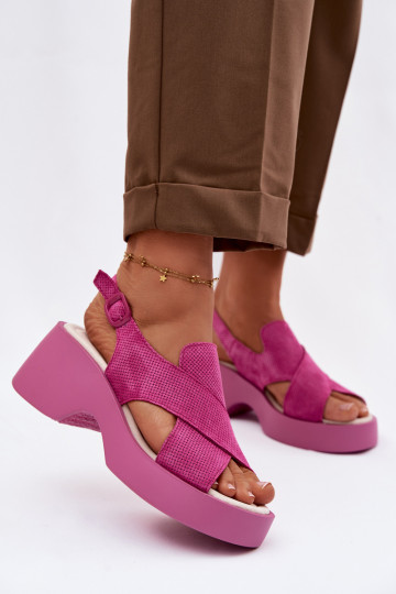 Dames sandalen Dames met platform S.Barski LR61-7005 roze 2