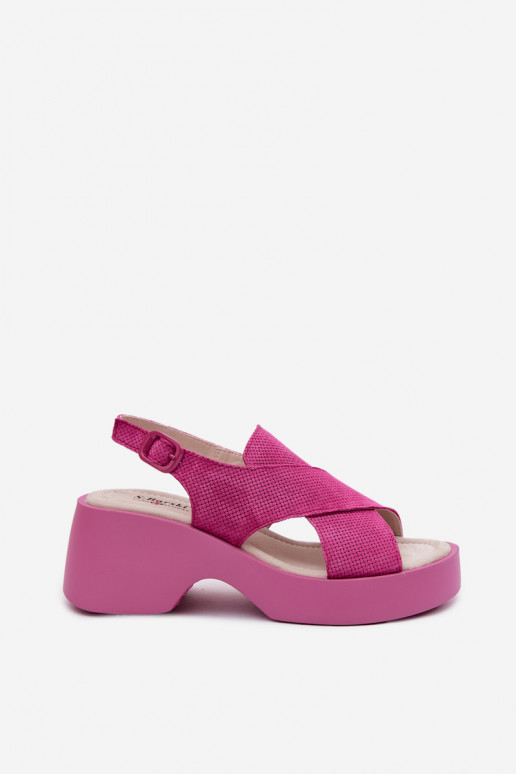 Dames sandalen Dames met platform S.Barski LR61-7005 roze