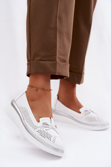 Leer met elementen van opengeInerkt schoenen met platform S.Barski LR61-7043 Initte kleur 2