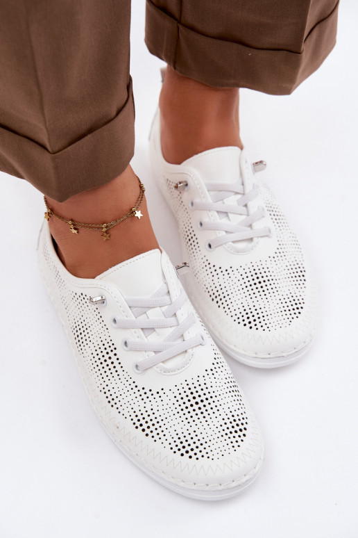 Leer met elementen van opengeInerkt schoenen Dames S.Barski LR61-7083 Initte kleur