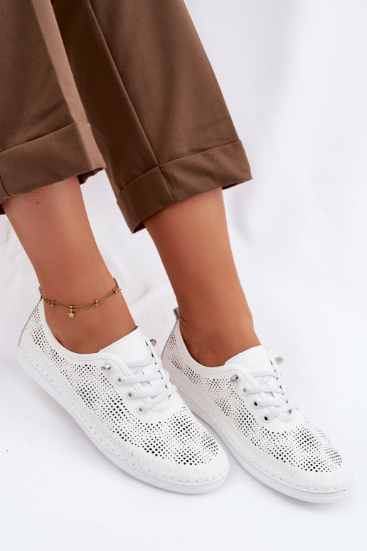 Leer met elementen van opengeInerkt schoenen Dames S.Barski LR61-7083 Initte kleur