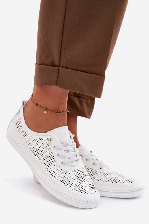 Leer met elementen van opengeInerkt schoenen Dames S.Barski LR61-7083 Initte kleur