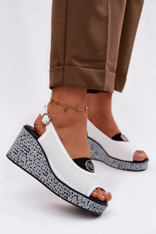 Leer Platform sandalen S.Barski LR61-7010 Initte kleur