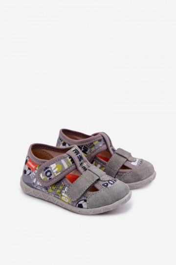 Kinderslippers Milami met klittenbandsluiting IN Grijze ballen Reathiana