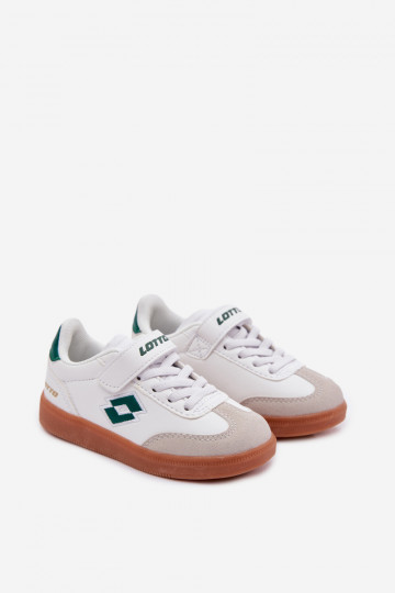 Kindersportschoenen LOTTO VINTAL MF 2600252K met klittenbandsluiting wit-groene kleur