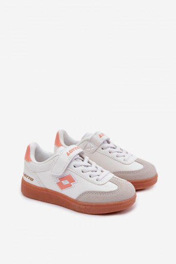 Kindersportschoenen LOTTO VINTAL MF 2600252K met klittenbandsluiting wit-oranje kleur