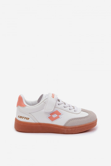 Kindersportschoenen LOTTO VINTAL MF 2600252K met klittenbandsluiting wit-oranje kleur 2