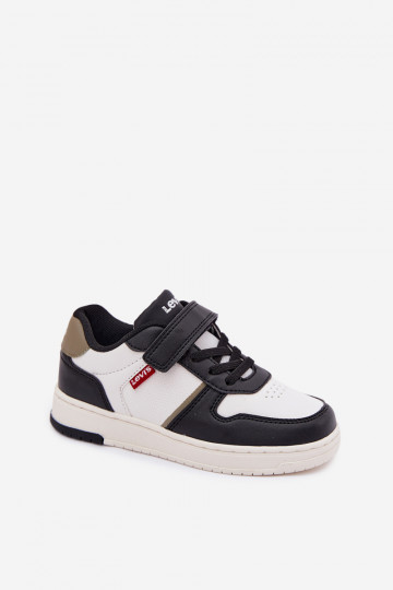Kindersportschoenen LEVI'S KICK SE VIRV0152S met klittenbandsluiting wit-zwarte kleur