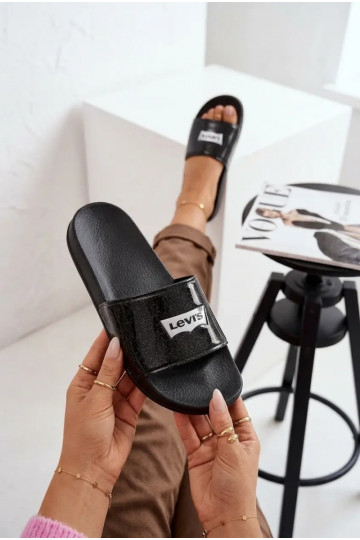 Jeugdslippers LEVI'S VPOL0251S-2693 zwart met glans