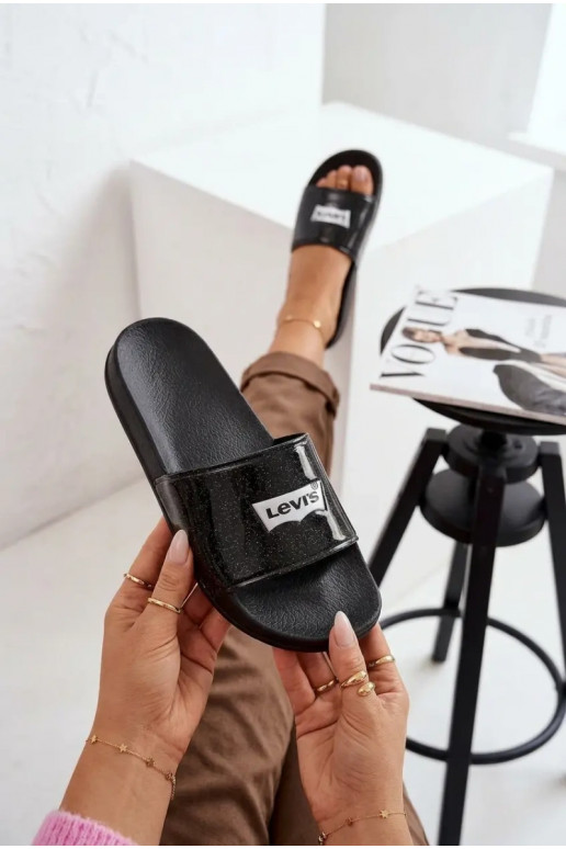 Jeugdslippers LEVI'S VPOL0251S-2693 zwart met glans
