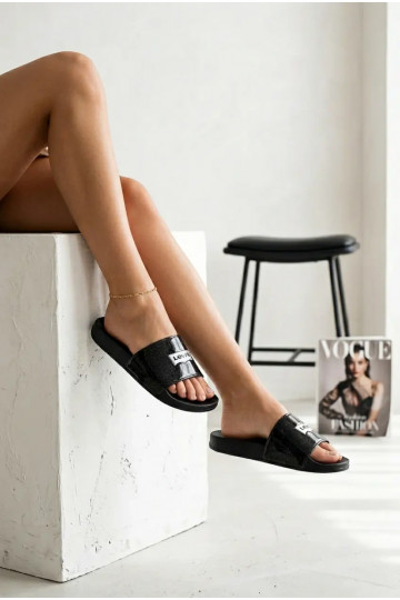 Jeugdslippers LEVI'S VPOL0251S-2693 zwart met glans 2