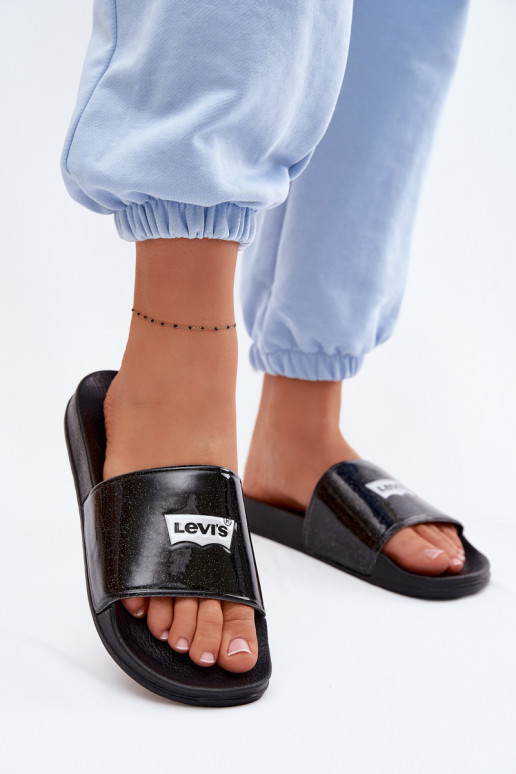Jeugdslippers LEVI'S VPOL0251S-2693 zwart met glans