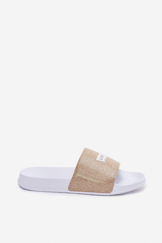 Jeugdslippers LEVI'S VPOL0251S-3923 goudkleurig met glans
