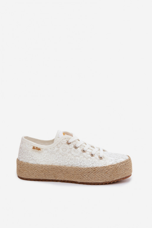 met kantmotieven vrijetijdsschoenen espadrilles met platform Lee Cooper LCIN-26-31-4326 Initte kleur