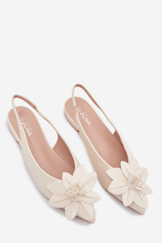 Dames sandalen met brede hakkenDekoracyjnym Een bloem ivoor Telivette