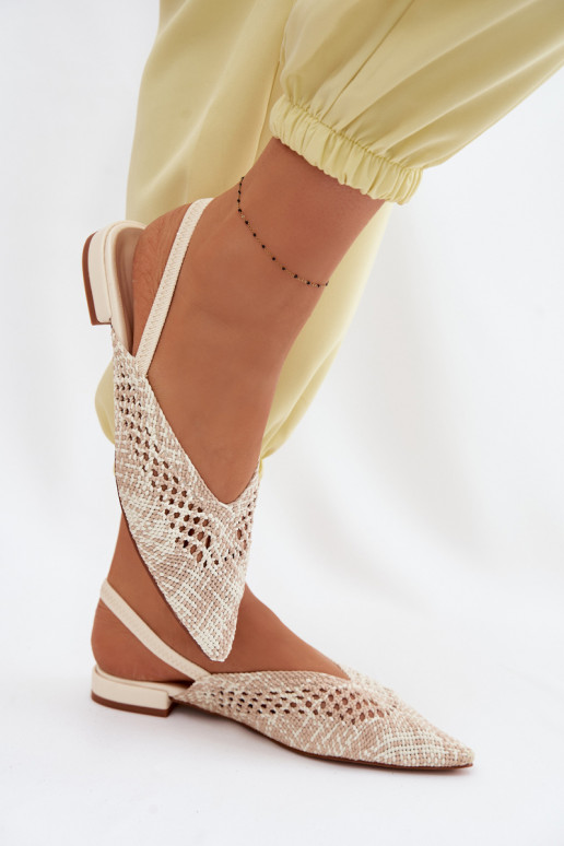 Sandalen met patroon Dames met brede hakken beige Lelrene