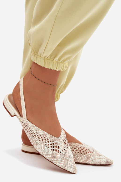 Sandalen met patroon Dames met brede hakken beige Lelrene