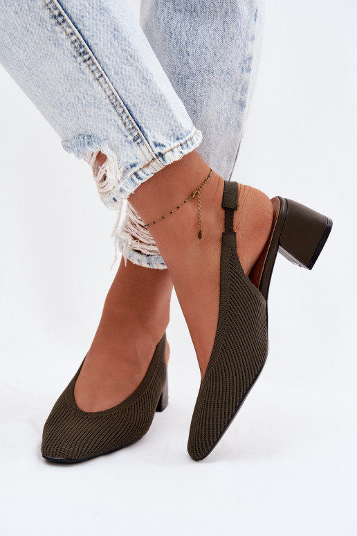 materiaal Dames sandalen met hakken kaki kleuren Het heeftrcelle