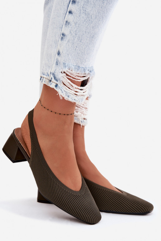 materiaal Dames sandalen met hakken kaki kleuren Het heeftrcelle