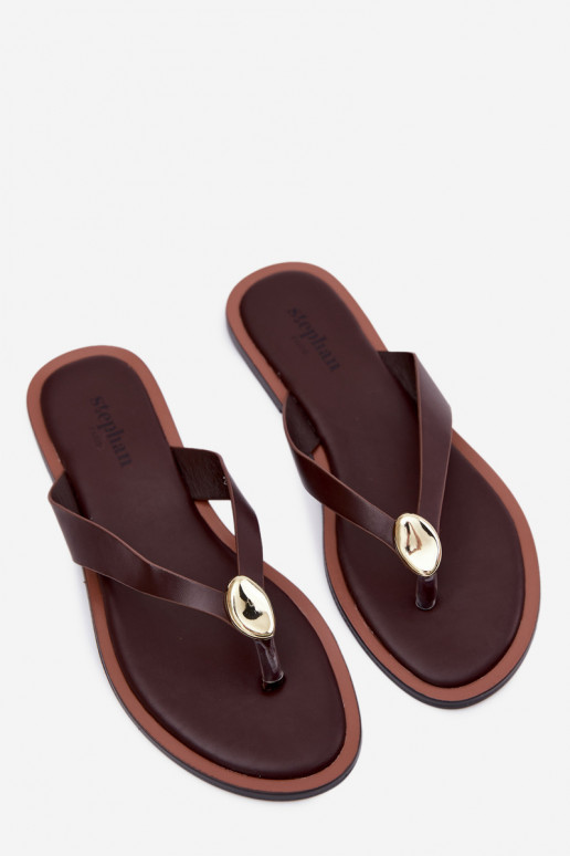 gelijk aan Slippers Slippers Dames Ze gouden kleurm Detalem CzekoladoIne Tella