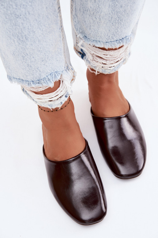 Damespantoffels MuleImitacji Skóry gelijk aan CzekoladoIne Romelle