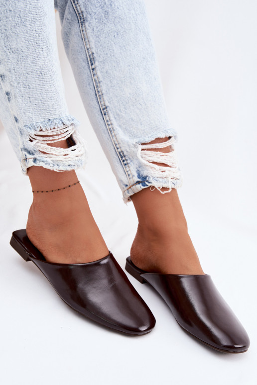 Damespantoffels MuleImitacji Skóry gelijk aan CzekoladoIne Romelle