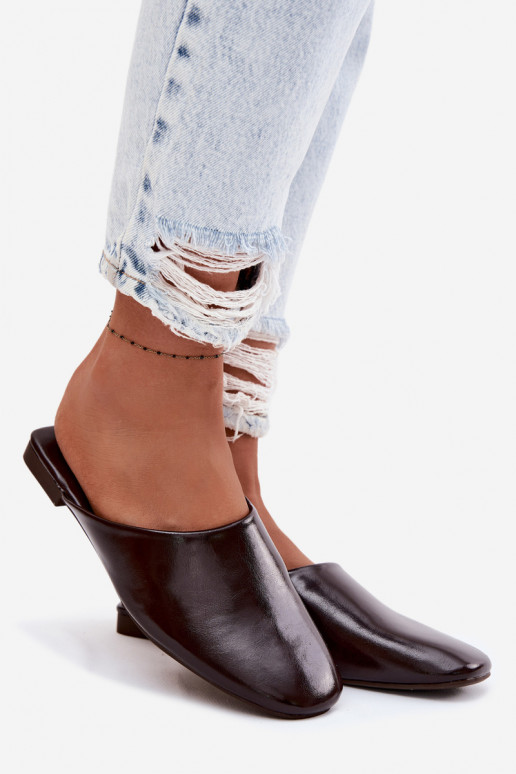 Damespantoffels MuleImitacji Skóry gelijk aan CzekoladoIne Romelle