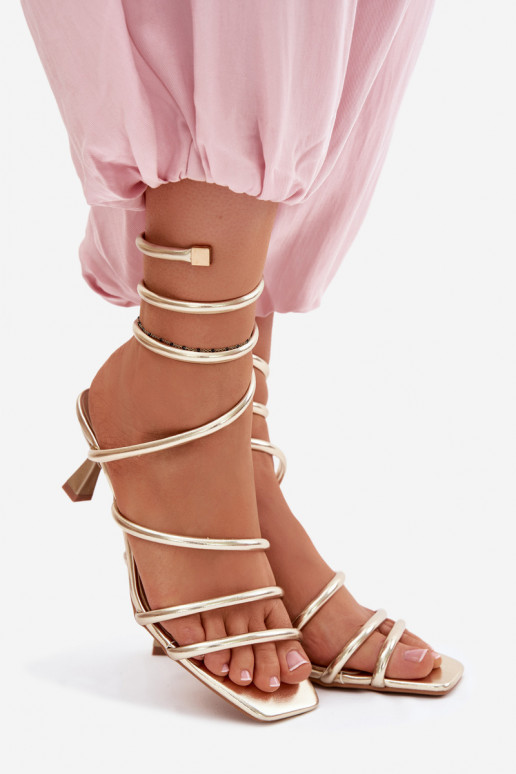 Dames sandalen met hakken Met Strepen gouden kleur Samara