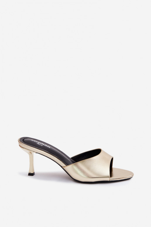 SlippersImitacji Skóry met dunne hakken gouden kleur Melissea