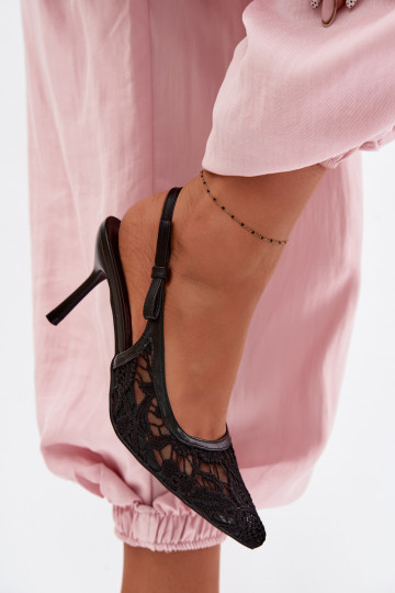 Dames sandalen met dunne hakken met kant zInart Pelivelle