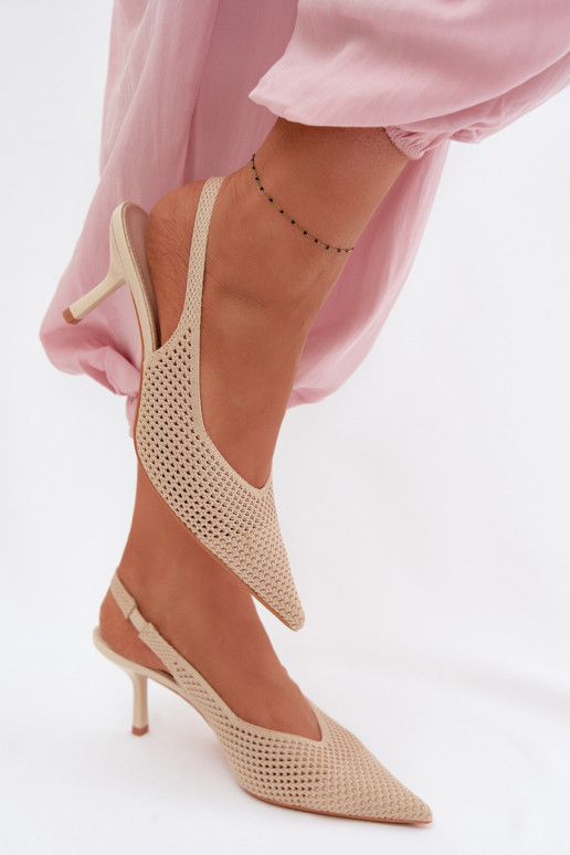 Dames sandalenGaasgo Het heeftteriaalu met dunne hakken beige Emiliana