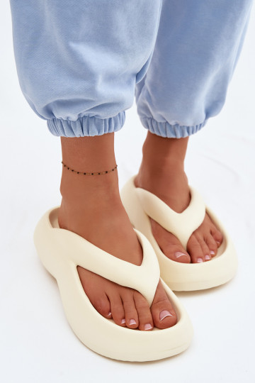 Damesschuimslippers Slippers ivoor Roux