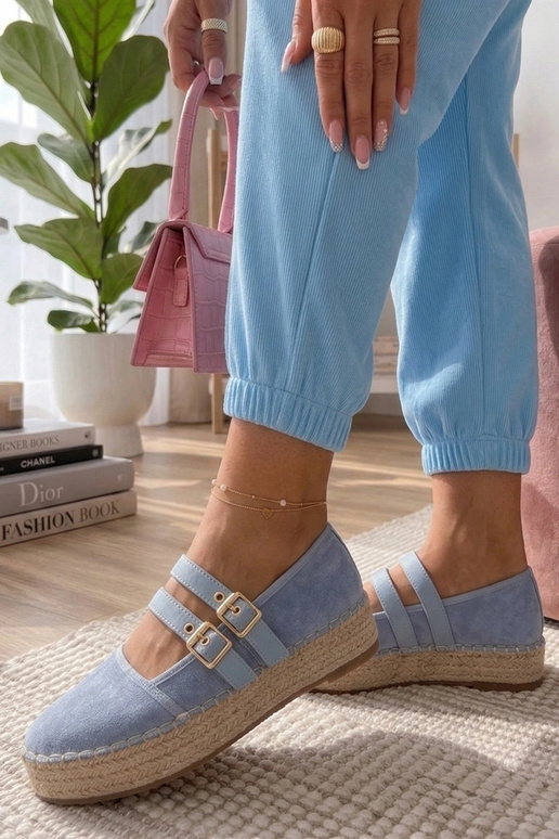 Blauwe platform espadrilles Marcelle