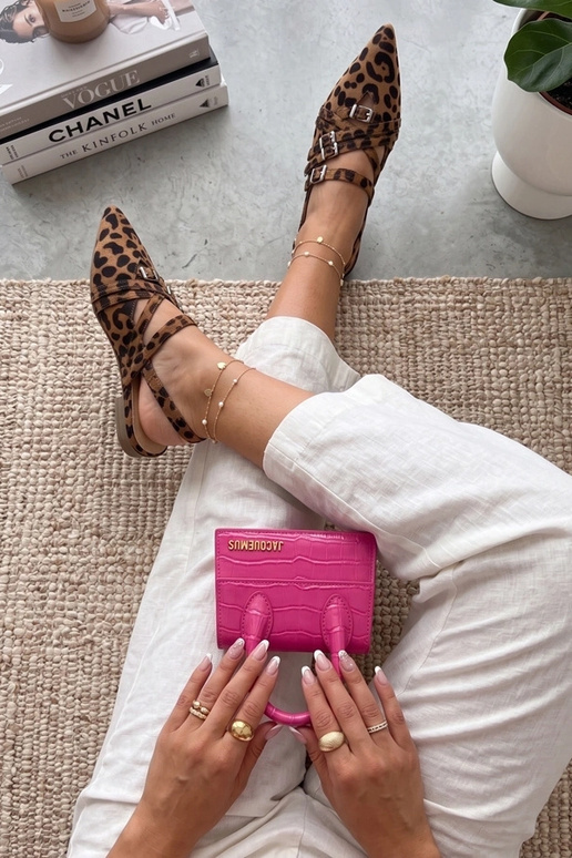 Panterprint balletjes met open hak...